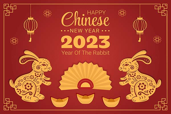 Aviso de feriado para o ano novo lunar chinês de 2023